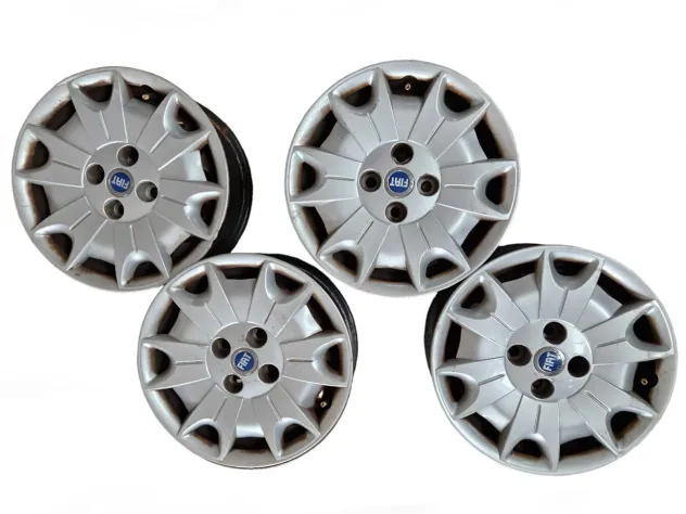 SET 4 CERCHI ORIGINALI IN FERRO COMPLETI DI BORCHIE 14" FIAT PANDA 169 4X4