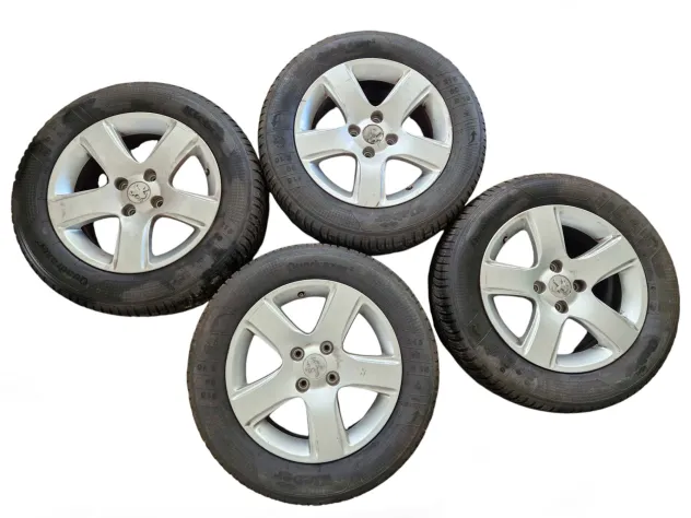 SET OF 4 16" WHEELS WITH ALLOY RIMS AND 4 SEASON TIRES PEUGEOT