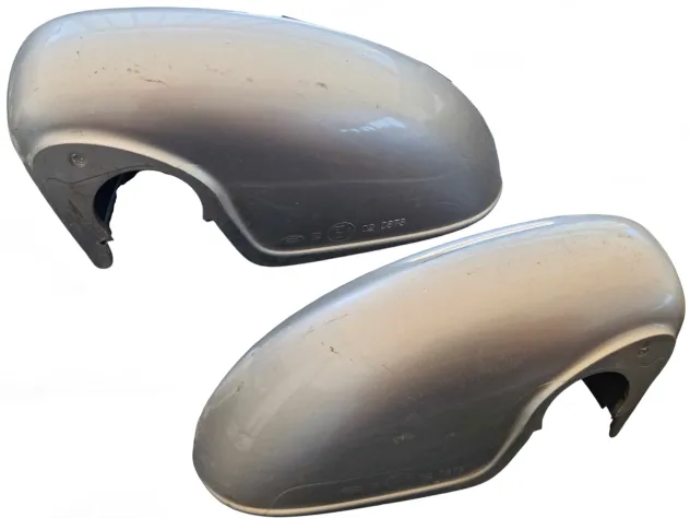 PAIR OF REAR-VIEW MIRROR COVER CAPS LIGHT SILVER OPEL CORSA D